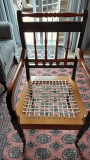 Yellow and Blackwood riempie chair