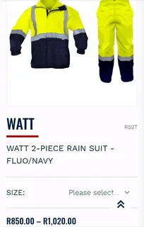 Reflective rainsuit sizeM R300 and steel toe safety boots size6 R400