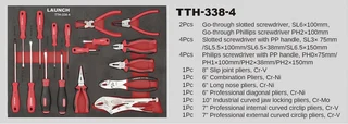 Launch TTH-338 tool trolley containing full range (338 pieces) - perfect for vehicle maintenance