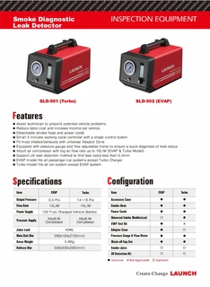 Launch Smoke Leak Detectors - model is SLD501 - for Turbo &amp; naturally aspirated vehicles