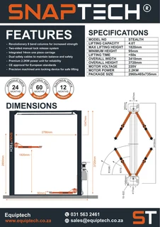 Popular 2 post base-free lift (4T) - Snaptech Stealth - workshops/tyre shops first choice of hoist!