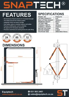 Popular and well priced car lifts / hoists - 2 post / 4 ton - choose between base free or with base