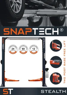 Robust 4 T,  popular &amp; well priced 2 post lifts (with base or base-free) Snaptech Raptor/Stealth