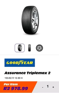 195/60R16 GoodYear Assurance Tyres