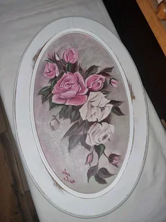 Vintage Roses Framed Painting.