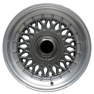 15 Inch - Santiago BSS - 4x100/108 - Grey Machine Lip+ Silver Rivets