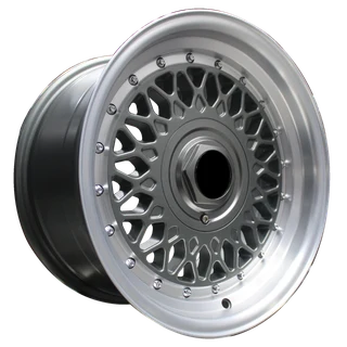 15 Inch - Santiago BSS - 4x100/108 - Grey Machine Lip&#43; Silver Rivets