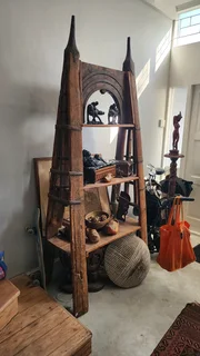 Antique Indian Ox cart shelf