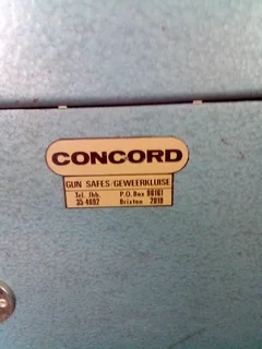 Concord Gun Safe with key and back wall mounting holes