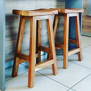 MODERN SOLID KIAAT BAR/KITCHEN STOOLS