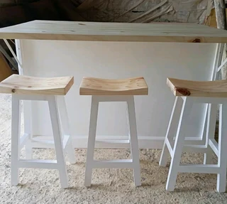 SOLID WOOD KITCHEN STOOLS