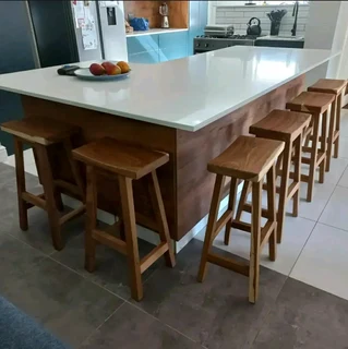 CUSTOM SOLID KIAAT KITCHEN STOOLS
