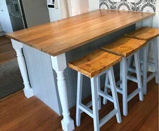 CUSTOM SOLID WOOD BAR / KITCHEN STOOLS
