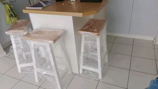 CUSTOM SOLID WOOD BAR / KITCHEN STOOLS