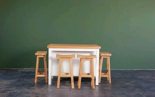CUSTOM SOLID WOOD BAR / KITCHEN STOOLS