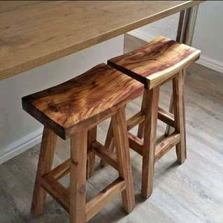 MODERN CUSTOM SOLID KIAAT BAR/KITCHEN STOOLS