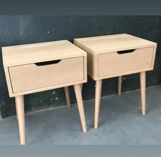 CUSTOM SOLID OAK BEDSIDE TABLES