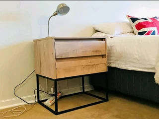 MODERN SOLID OAK BEDSIDE TABLES