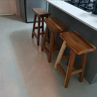CUSTOM HIGH QUALITY SOLID KIAAT KITCHEN STOOLS