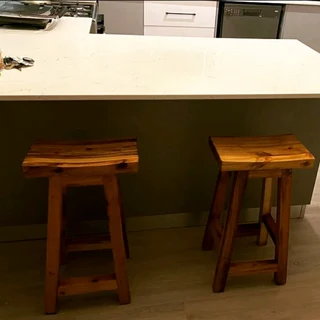 CUSTOM HIGH QUALITY SOLID KIAAT KITCHEN STOOLS
