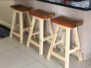 CUSTOM SOLID KIAAT KITCHEN STOOLS