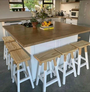 Custom Solid Wood Bar / Kitchen Stools