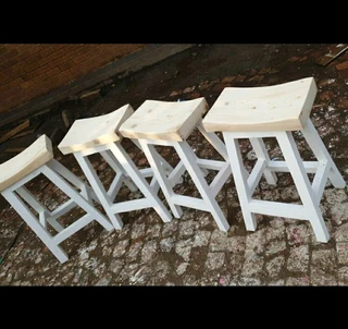 Custom Solid Wood Bar / Kitchen Stools