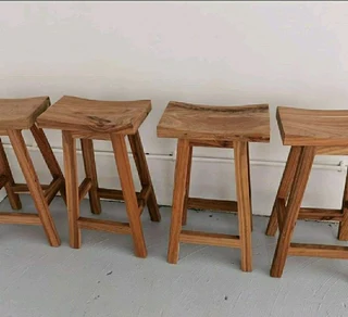 Custom Solid Kiaat Bar Stools