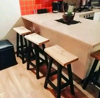 Custom Solid Wood Bar / Kitchen Stools