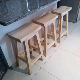 Quality Custom Solid Kiaat Bar / Kitchen Stools