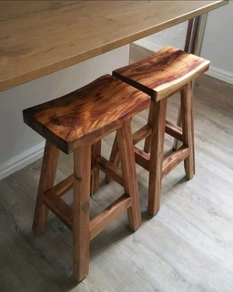 Solid Kiaat Kitchen Stools