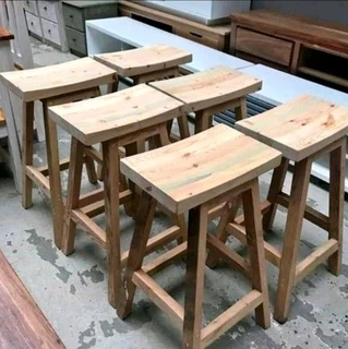 Custom High Quality Solid Kiaat Bar Stools