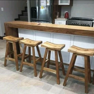 Custom Solid Kiaat Bar Stools