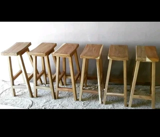 Solid Kiaat Bar / Kitchen Stools