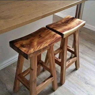 HIGH QUALITY SOLID KIAAT KITCHEN STOOLS