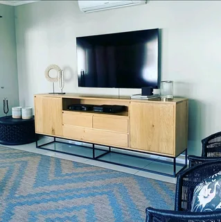 MODERN SOLID OAK TV UNITS/WALL UNITS