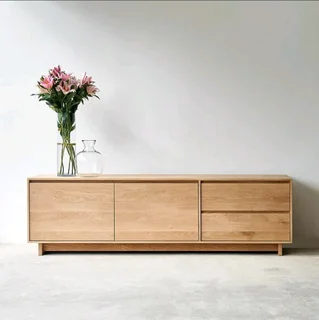 MODERN SOLID OAK TV UNITS/WALL UNITS