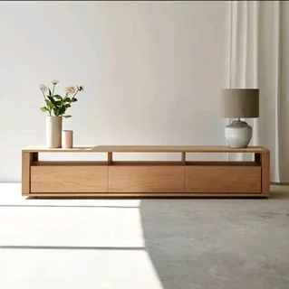 MODERN SOLID OAK TV UNITS/WALL UNITS