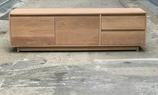 MODERN SOLID OAK TV UNITS/WALL UNITS