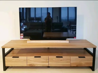 MODERN SOLID OAK TV UNITS/WALL UNITS