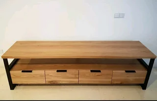MODERN SOLID OAK TV UNITS/WALL UNITS