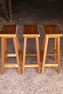 CUSTOM SOLID KIAAT KITCHEN STOOLS