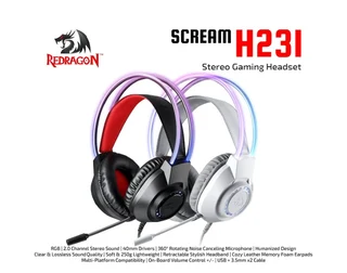 Redragon H231 Scream Over-ear Rgb Gaming Headset Design And Unmatched Comfort.