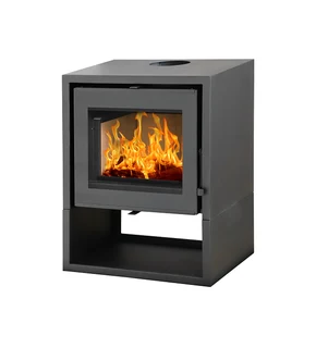 Hf Flamm 605 With Log Base – Closed Combustion Freestanding Fireplace.