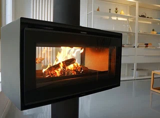 Save On The Flamm B4 Double Sided Freestanding Fireplace (10-12kw).