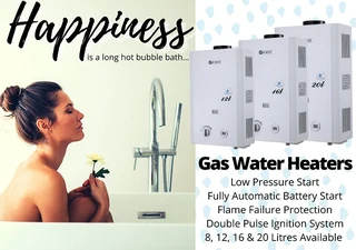 SALE: ZERO 8L - 20L (BLACK/WHITE) GAS WATER HEATERS AT GREAT PRICES.