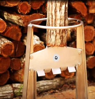 SALE: MAKE LIFE EASIER WITH THE STAINLESS-STEEL AXE-UP WOOD SPLITTER.