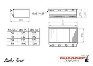 SPECIAL-THE SIZZLER CAN BE USED AS A FREE STANDING OR BUILT-IN GRILL.