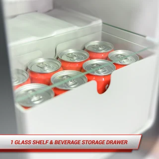 The stylish  SnoMaster 14 Bottle Solid Door Single Zone Retro Wine Cooler.