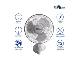 Summer Is Approuching - The Alva Air 30cm Plastic Desk Fan (white/black).
